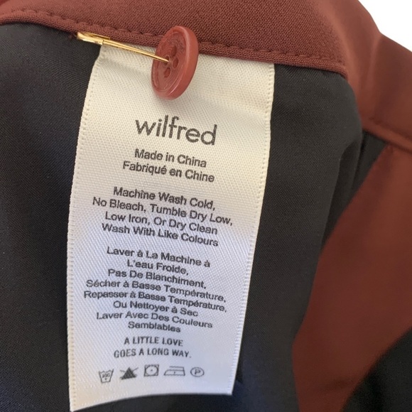 Aritzia Wilfred Laure Pant Truffle Rust High Rise Tailored Slim Leg Trouser Sz 6 - Picture 9 of 11